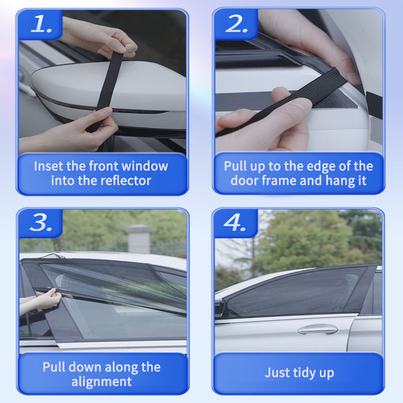 Car Side Window Sunshade Mesh Cover | UV Protection & Anti Mosquito
