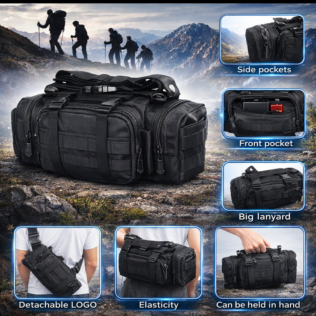 2-Pack Car Back Seat Organizer with 3 Detachable Storage Pouches for Tools and Outdoor Gear