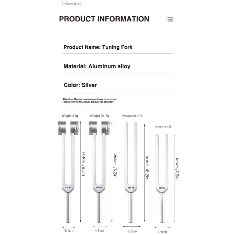 6PCS Sound Healing Tuning Fork Set for Stress Relief & Relaxation