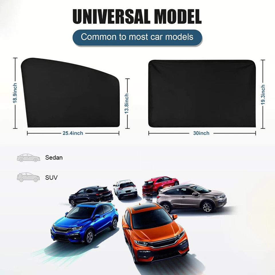 4PCS Magnetic Car Window Sun Shades UV Protection